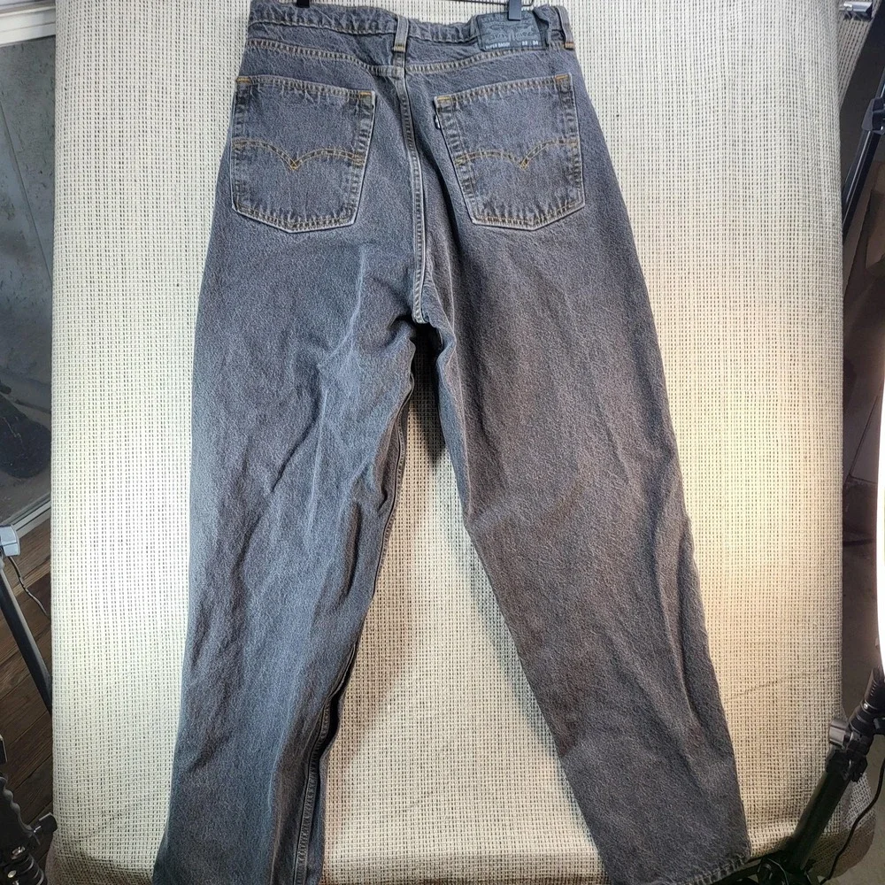 Levi's Jeans Mens 32x34 Washed‎ Black Super Baggy Drawstring Tapered A4298-0004